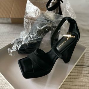 Good American Black Platform Heels